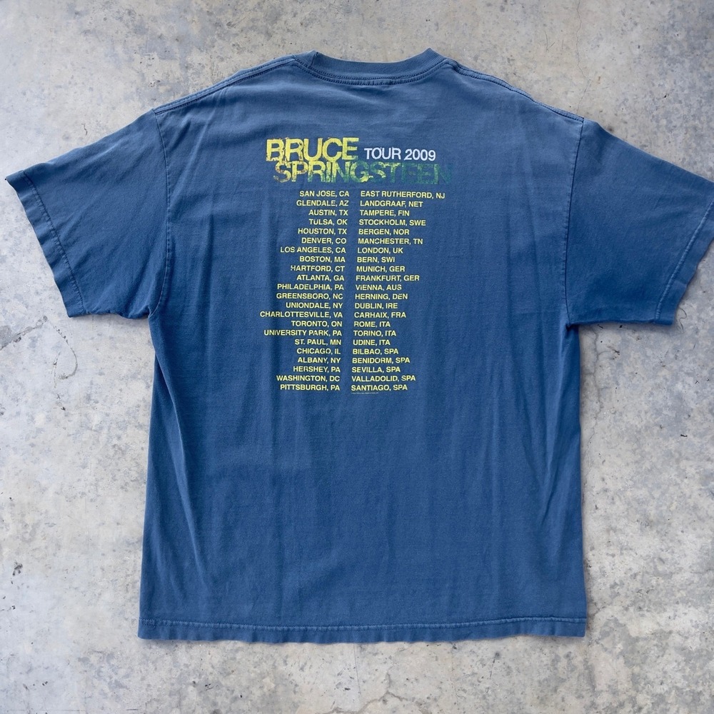 Bruce Springsteen 2009 Tour Shirt Mens XL Blue Working on a Dream Band Tee - Picture 2 of 7